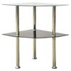 vidaXL sidebord med hylde 38x38x50 cm h&aelig;rdet glas transparent og sort