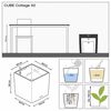 LECHUZA plantekrukke CUBE Cottage 50 ALL-IN-ONE mokkafarvet