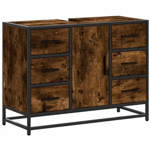 vidaXL underskab til h&aring;ndvask 80x33x60 cm konstrueret tr&aelig; r&oslash;get eg