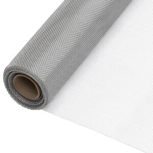 vidaXL net 60x2000 cm rustfrit st&aring;l s&oslash;lvfarvet