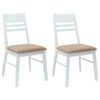 vidaXL Spisestole 2 pcs Hvid 43 x 54 x 89 cm Massiv Gummitr&aelig;