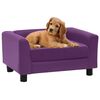 vidaXL hundesofa 60x43x30 cm med skumpude plys og kunstl&aelig;der bordeaux