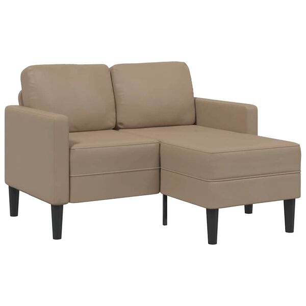 vidaXL 2-personers sofa med chaiselong L-formet 125 cm kunstl&aelig;der