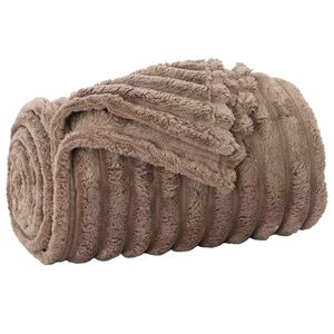 vidaXL Throw t&aelig;ppe Camel 150 x 130 cm Fleece