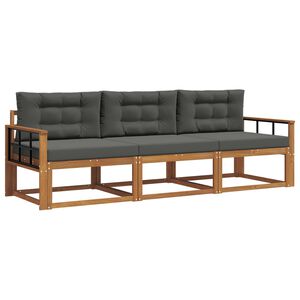 vidaXL Udend&oslash;rs sofagruppe med pude 3 pcs Naturlig og Antracit
