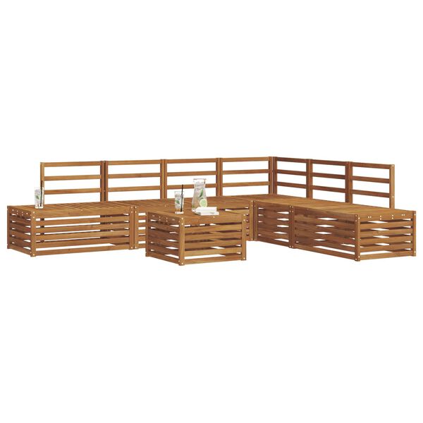 vidaXL Udend&oslash;rs sofagruppe 7 Stk Naturfarvet Massivt Akacietr&aelig;