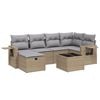 vidaXL havesofas&aelig;t 7 dele med hynder polyrattan beige