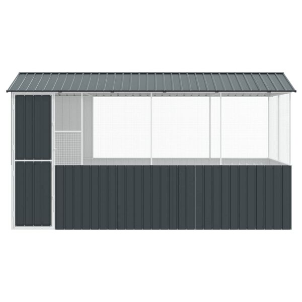 vidaXL Fuglebur Antracit 410 x 210 x 230 cm Galvaniseret stål