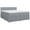 vidaXL Boxmadras med topmadras Lysegr&aring; 200 x 200 cm Stof