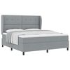 vidaXL Box spring seng med hovedg&aelig;rde Lysegr&aring; 180 x 200 cm Stof