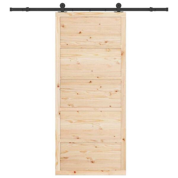 vidaXL Skyded&oslash;r Naturfarvet 90 x 208 cm Massiv fyrretr&aelig;