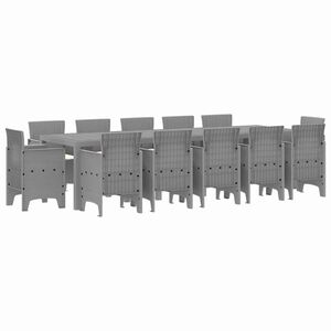 vidaXL Have Spisebordss&aelig;t med pude 13 pcs Lysegr&aring;