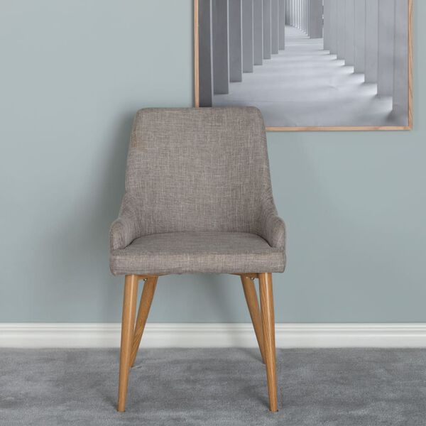 Venture Home spisebordsstole 2 stk. Plaza polyester gr&aring; og naturfarve