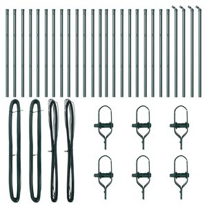 vidaXL Hegnsp&aelig;l Andet 26 pcs Gr&aring; 3,2 x 3,2 x 70 cm St&aring;l