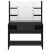 vidaXL makeupbord med LED-lys 100x40x135 cm MDF sort