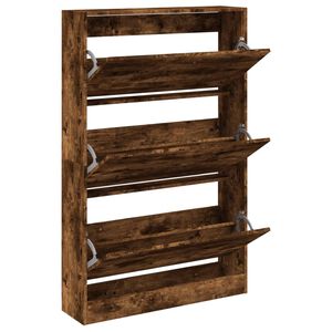 vidaXL skoskab 80x21x125,5 cm konstrueret tr&aelig; r&oslash;get egetr&aelig;sfarve