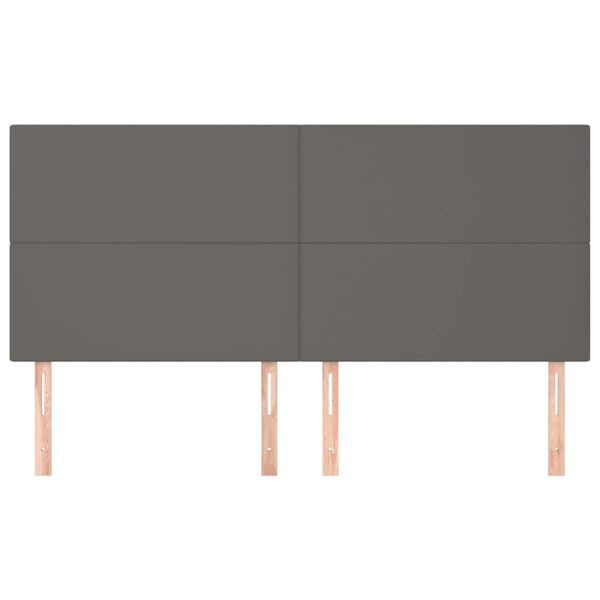 vidaXL sengegavl gr&aring; 160x5x118/128 cm kunstl&aelig;der