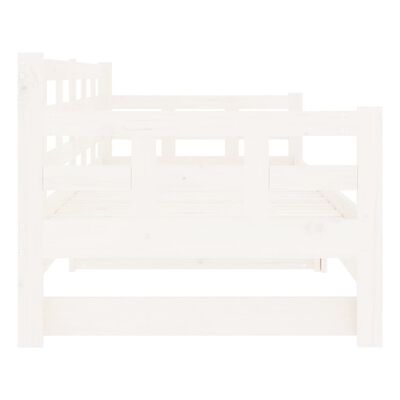 vidaXL daybed med udtræk 2x(80x200) cm massivt fyrretræ hvid