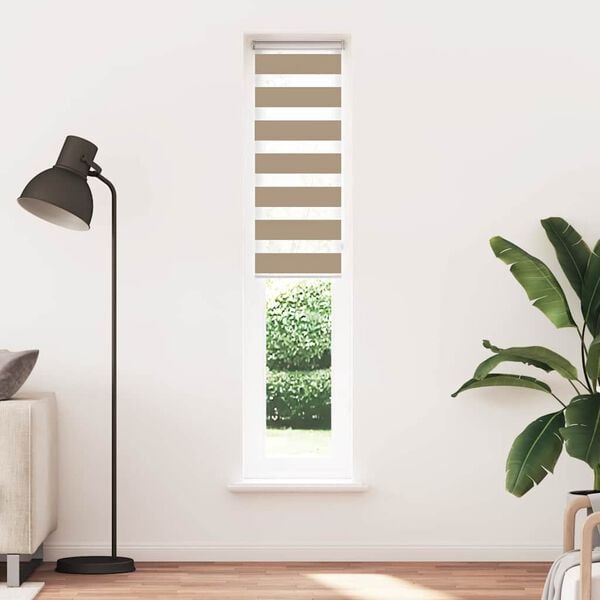 vidaXL zebragardin sandbrun 40x200 cm stofbredde 35,9 cm polyester