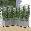 vidaXL plantekasse med espalier 120x120x136 cm PP lysegr&aring;
