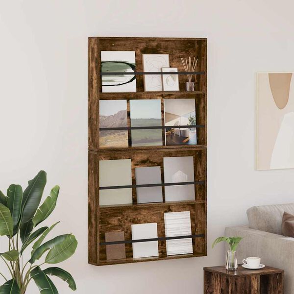 vidaXL Magasin Rack 2 pcs R&oslash;get eg 80 x 12 x 70 cm Konstrueret tr&aelig;