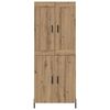 vidaXL Highboard 2 pcs Artisan Egetr&aelig; Konstrueret tr&aelig;