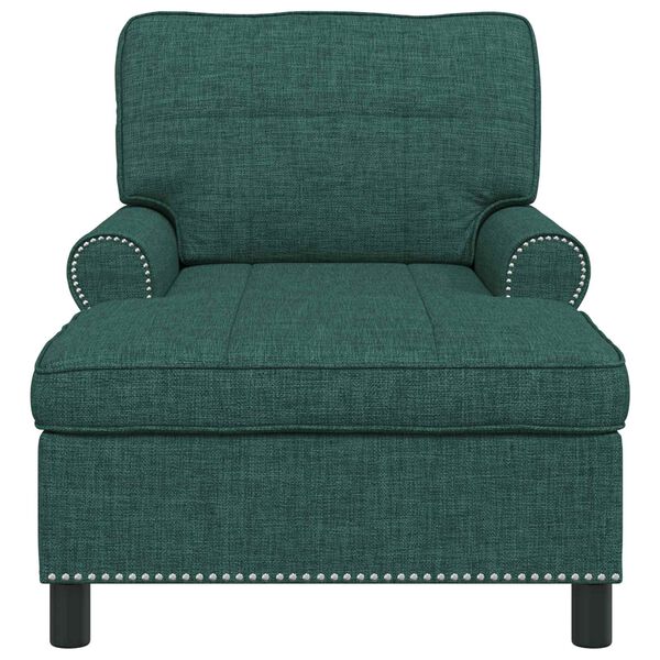vidaXL Chaise Lounge med pude Mørkegrøn 91 x 157 x 91 cm Stof