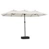 vidaXL parasol m. dobbelt parasoldug 449x265 cm sandhvid