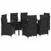 vidaXL Have Spisebordss&aelig;t 7 stk. Sort polyrattan