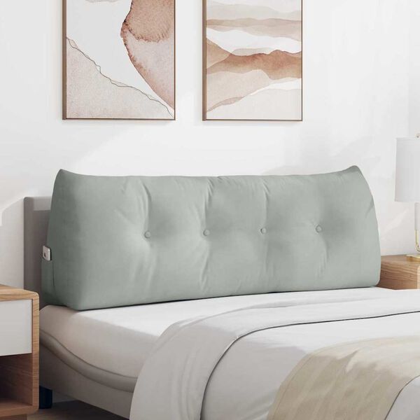 vidaXL Rygpude Lysegr&aring; 140 x 24 x 50 cm Fl&oslash;jl