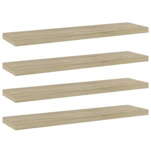 vidaXL boghylder 4 stk. 40x10x1,5 cm konstrueret tr&aelig; sonoma-eg