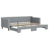 vidaXL daybed med udtr&aelig;k 80x200 cm stof lysegr&aring;