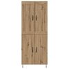 vidaXL Highboard Artisan Egetr&aelig; 69,5 x 34 x 180 cm Konstrueret tr&aelig;