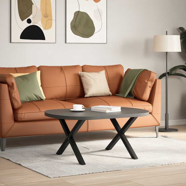 vidaXL sofabordsben X-formet 2 stk. sort 70 x (42-43) cm st&aring;l