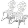 vidaXL bistrostole 2 stk. st&oslash;bt aluminium hvid