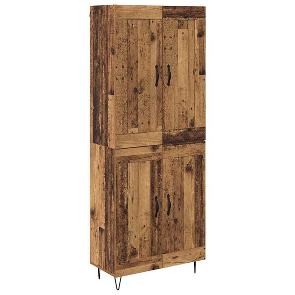 vidaXL Highboard Gammelt tr&aelig; 69,5 x 34 x 180 cm Konstrueret tr&aelig;