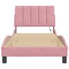 vidaXL sengeramme med LED uden madras Hanko 80x200 cm velour pink