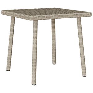 vidaXL havesofabord 40x40x37 cm firkantet polyrattan lysegr&aring;