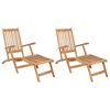 vidaXL Foldbar D&aelig;k Stol 2 pcs Naturfarvet Massiv Teaktr&aelig;