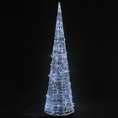 vidaXL dekorativ lyspyramide LED 120 cm akryl kold hvid