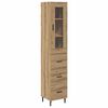 vidaXL Highboard Artisan Egetr&aelig; 34,5 x 34 x 180 cm Konstrueret tr&aelig;