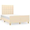 vidaXL Sengeramme uden madras Creme 120x200 cm Stof