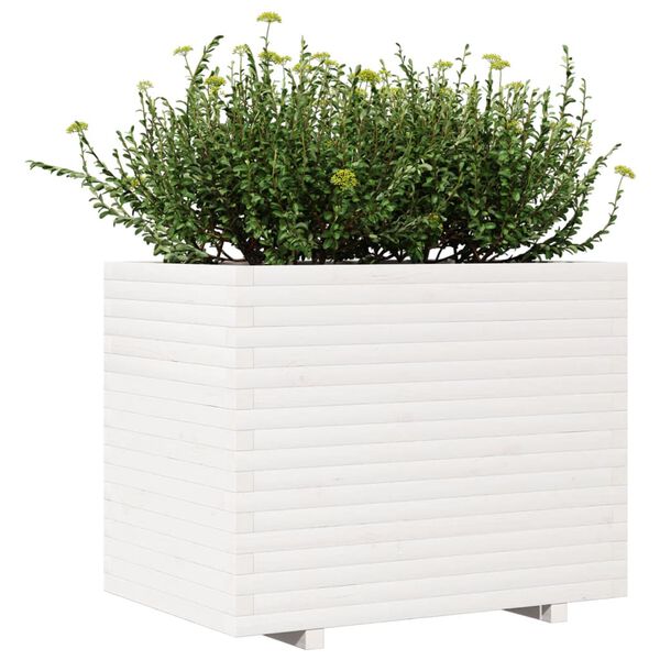 vidaXL plantekasse 90x60x72,5 cm massivt fyrretr&aelig; hvid