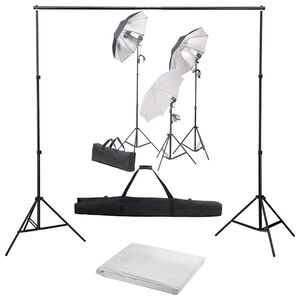 vidaXL fotostudies&aelig;t med lampes&aelig;t og baggrund