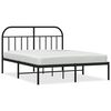vidaXL sengeramme med sengegavl 150x200 cm metal sort