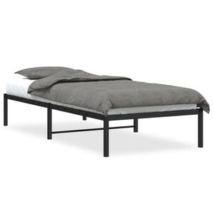 vidaXL sengeramme 90x200 cm metal sort