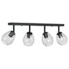 vidaXL Loftsspot med spotlights Sort 73,5 x 13 x 26 cm Glas og Metal