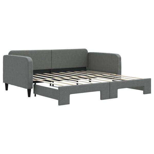 vidaXL daybed med udtræk 90x190 cm stof mørkegrå