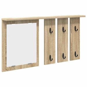 vidaXL V&aelig;gmonteret Jakkeholder V&aelig;gmonteret Sonoma-eg 85 x 10 x 45 cm