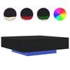 vidaXL Kaffebord med LED Strip Lys Sort eg 100 x 100 x 31 cm
